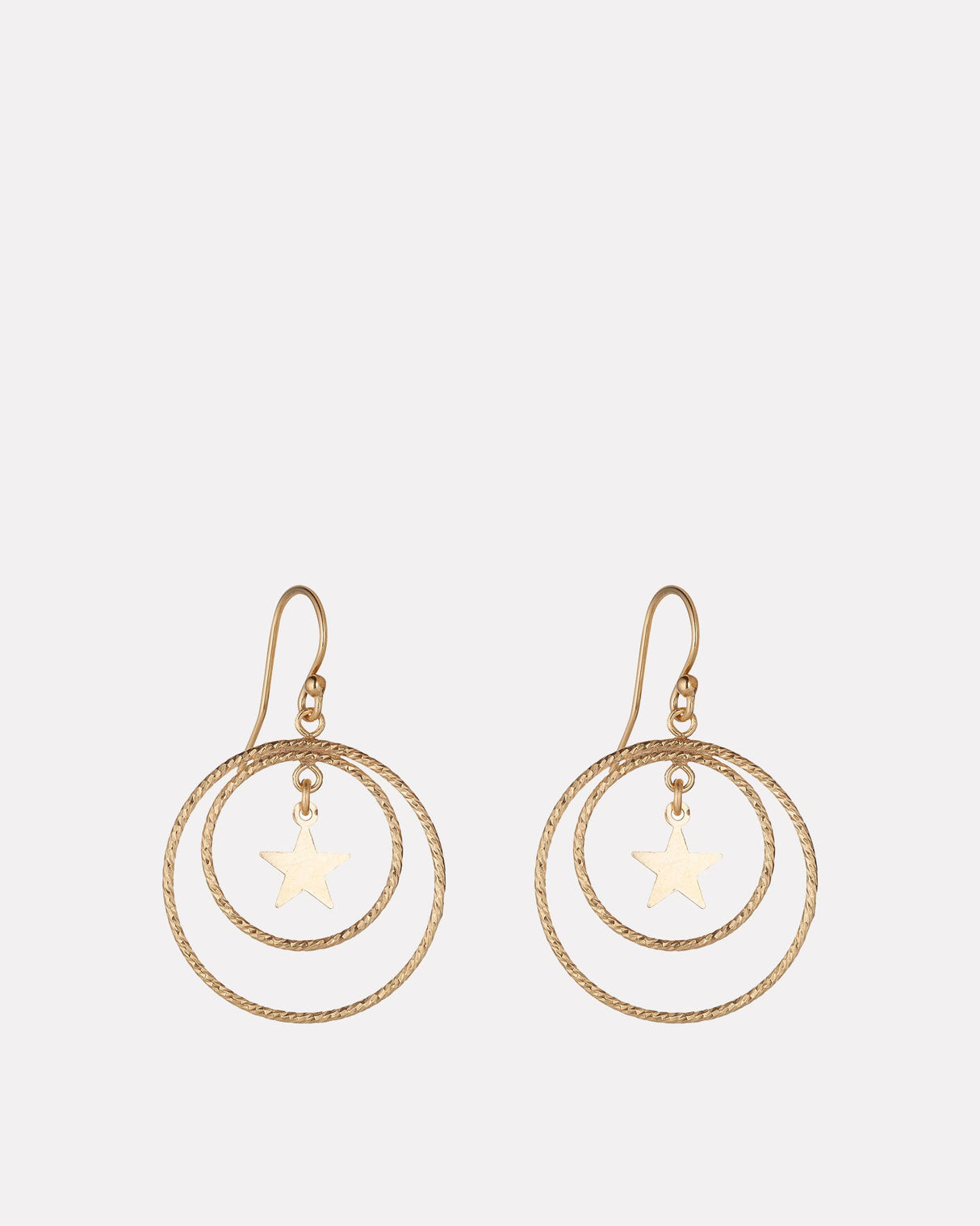 Star-Textured-Gold-Filled-Double-Hoop-Earrings