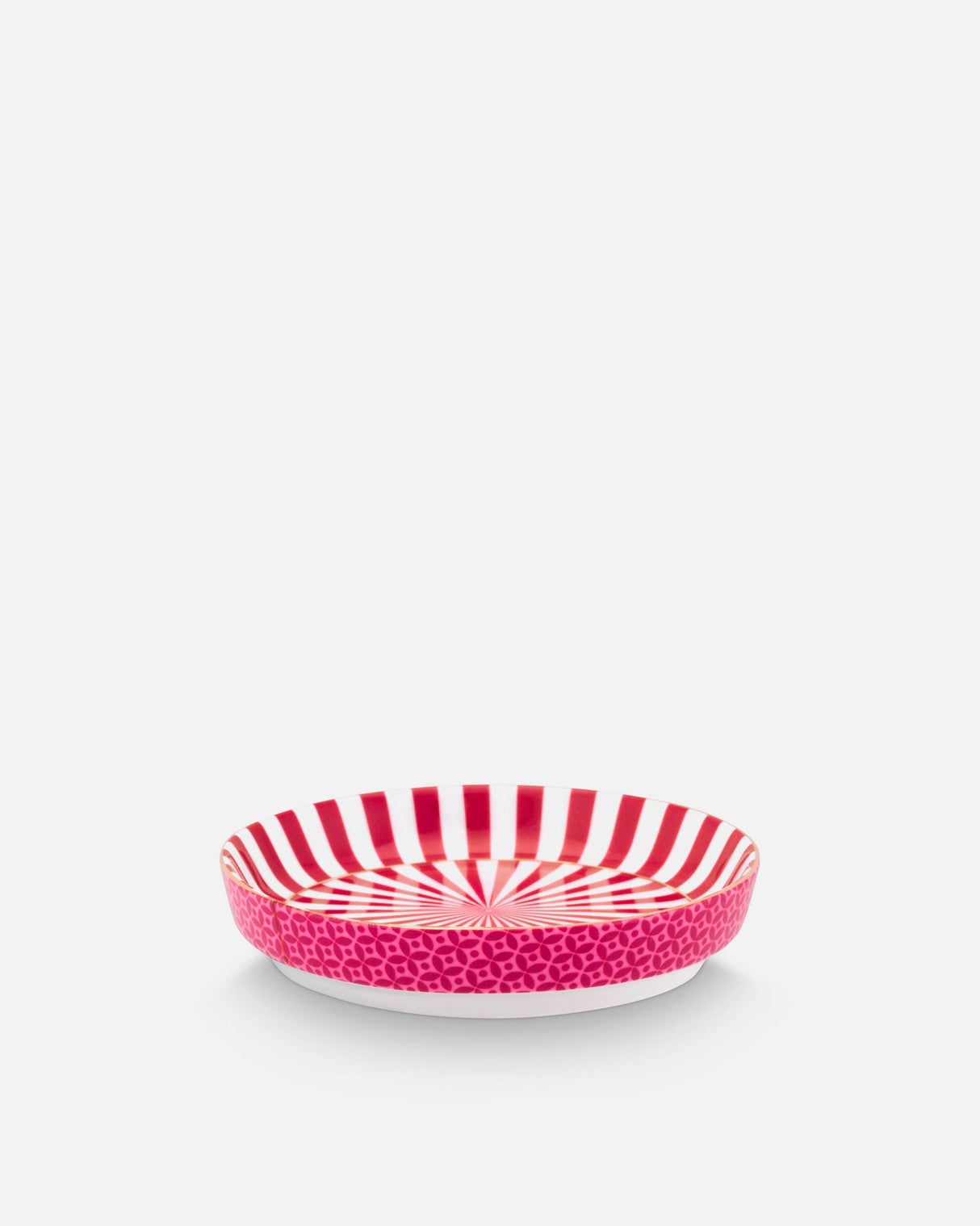 Royal Stripes Dark Pink Flower Handleless Mug & Tea Tip Set