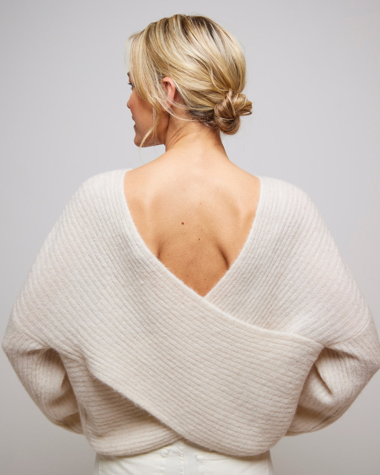 Summer Sand Vee Keyhole Tie Blouse