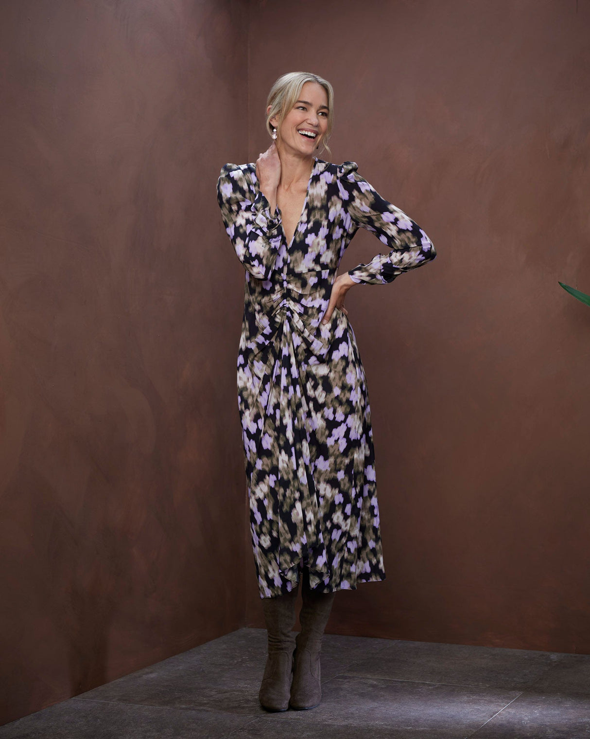 Black Cast Floral Print Maxi Dress