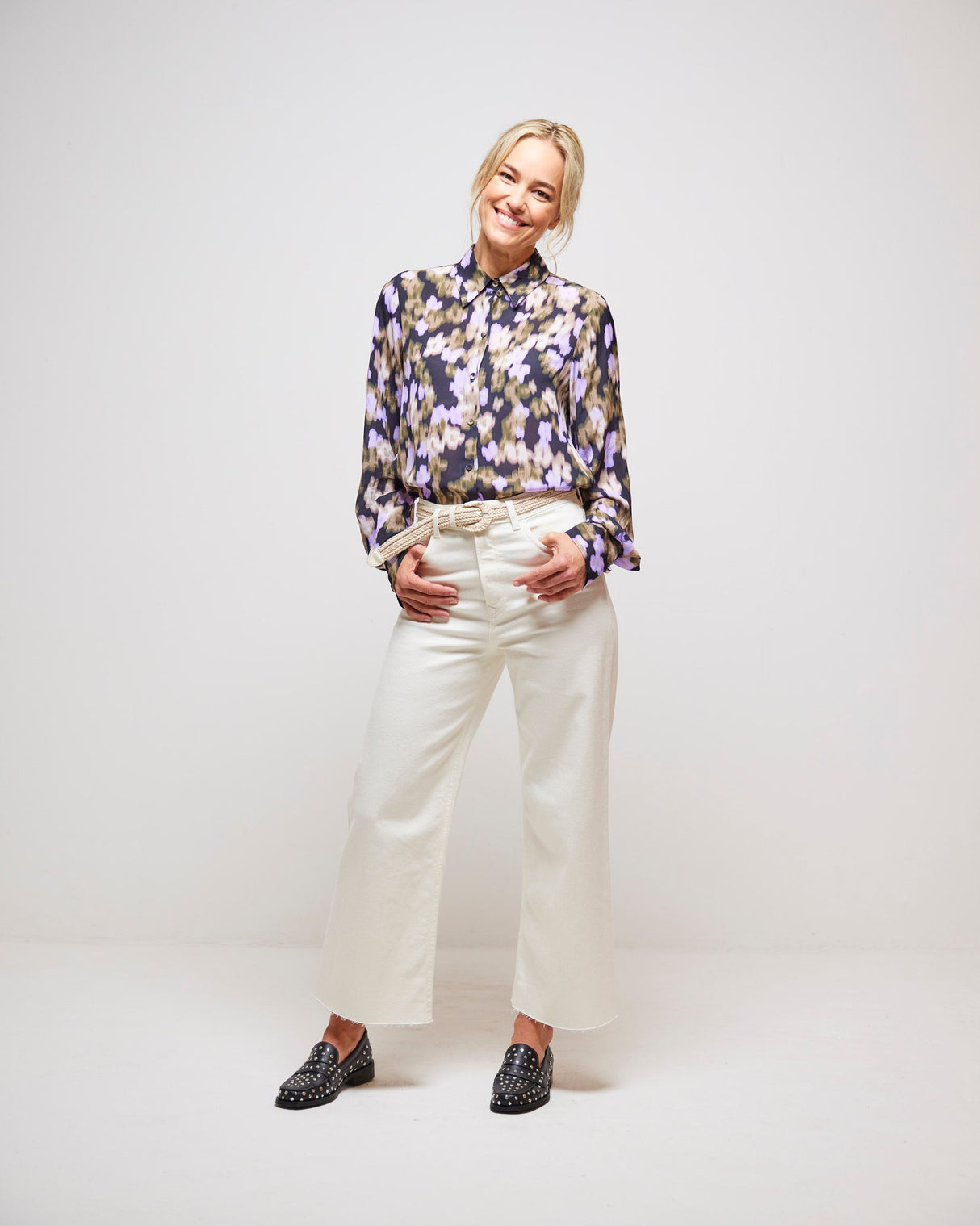 Black Cast Floral Print Shirt