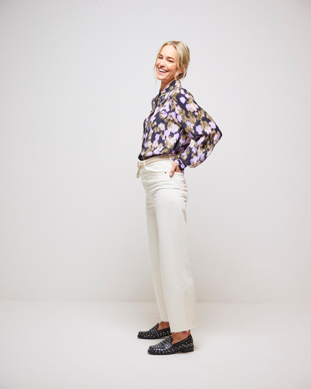 Black Cast Floral Print Shirt