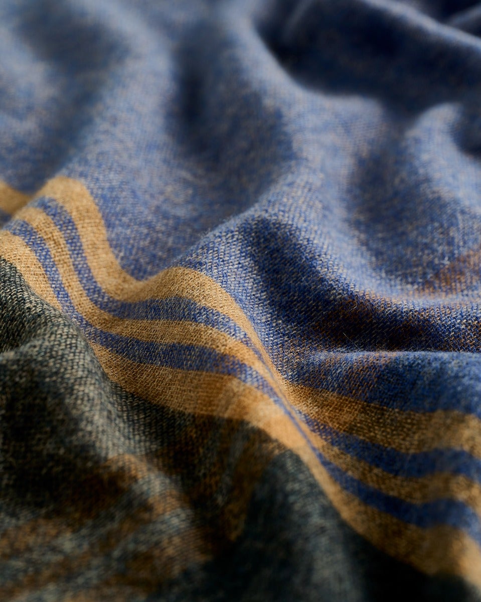 Lagoon & Navy 100% Cashmere Stole