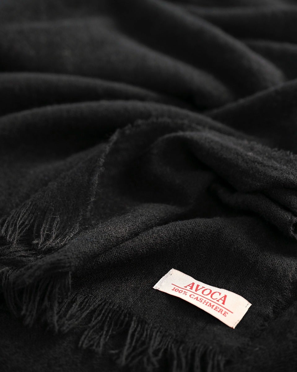 True Black 100% Cashmere Scarf