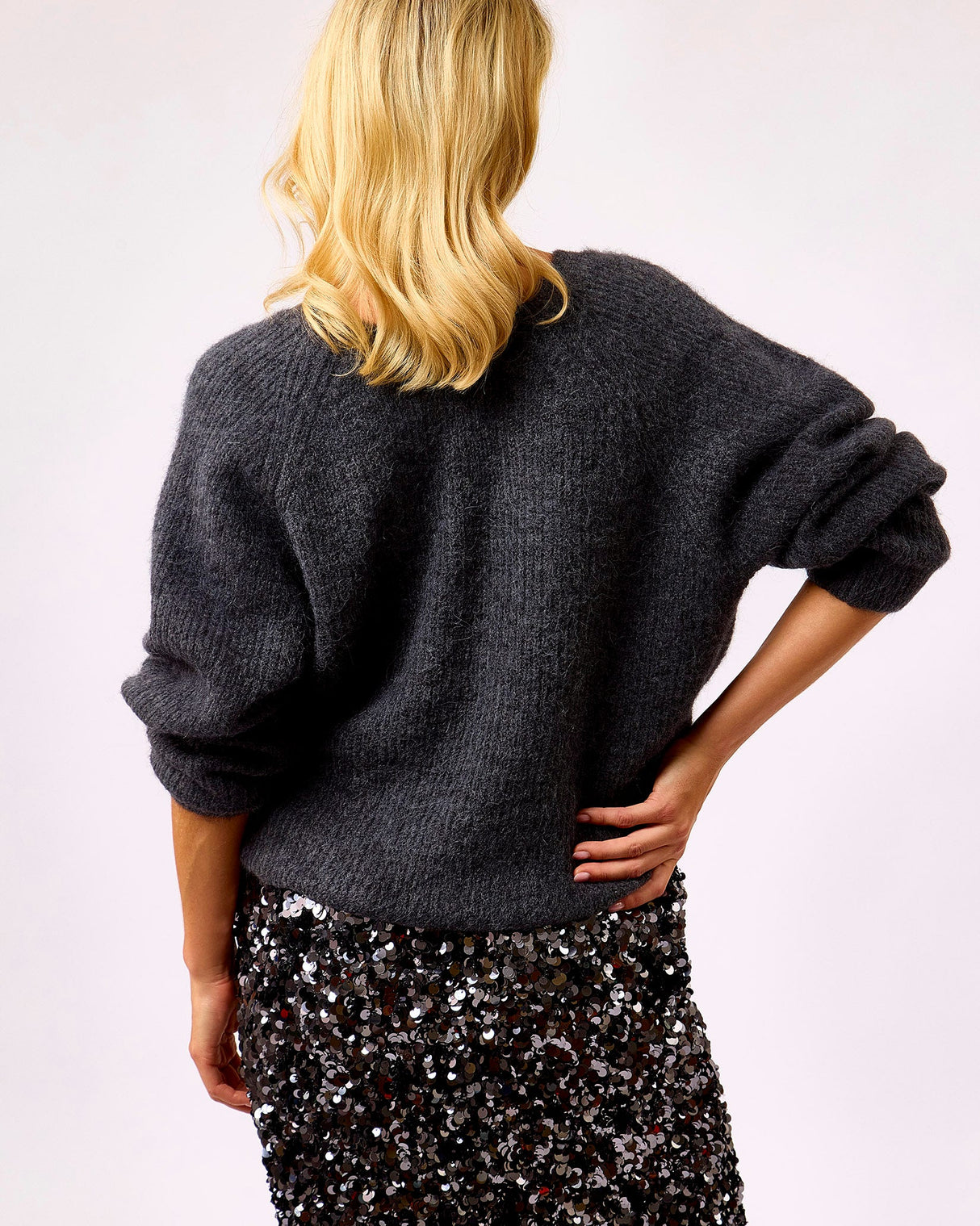 Grey Flare Cropped Jumper
