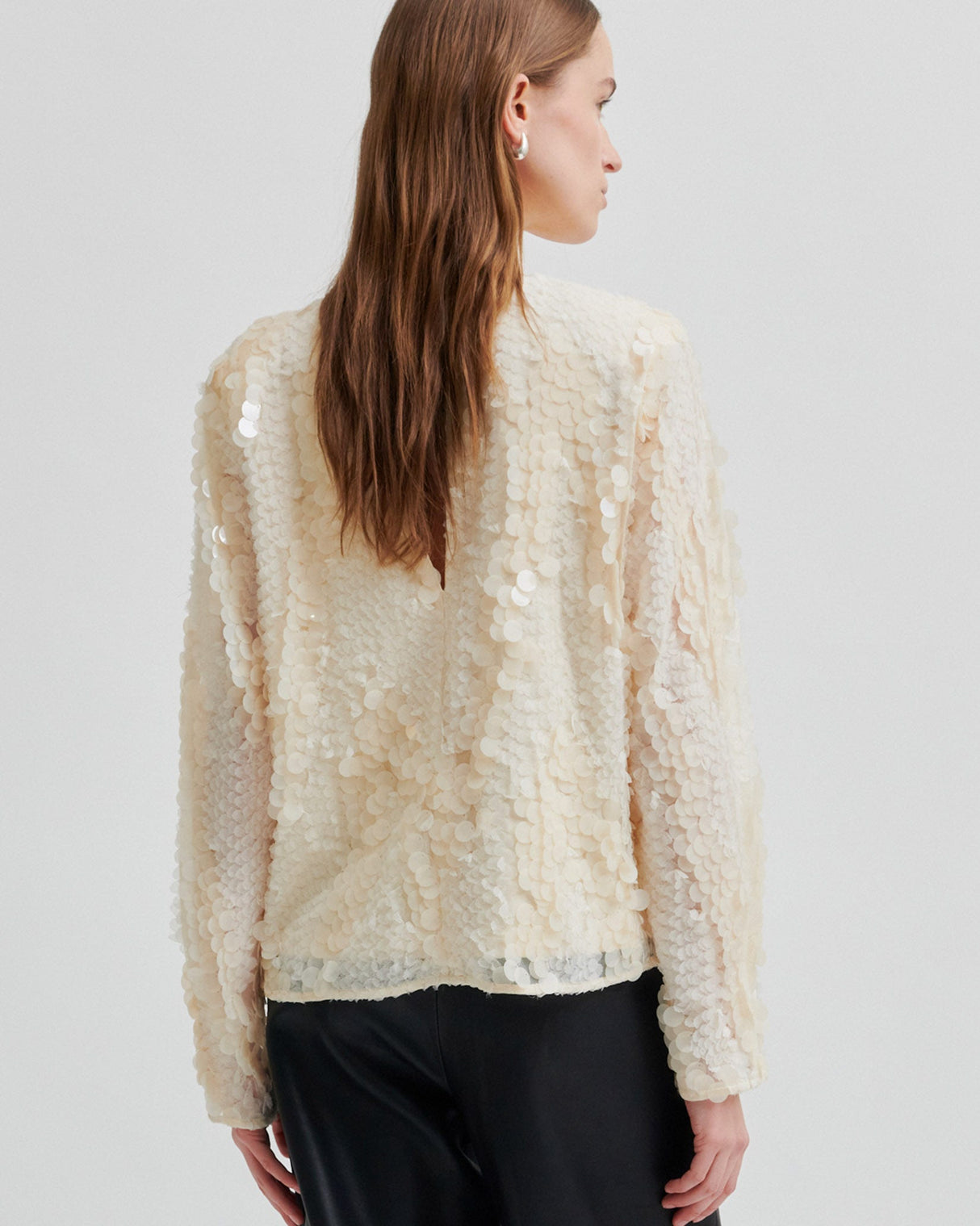 Cream-Glimmer-Sequin-Long-Sleeve-Blouse