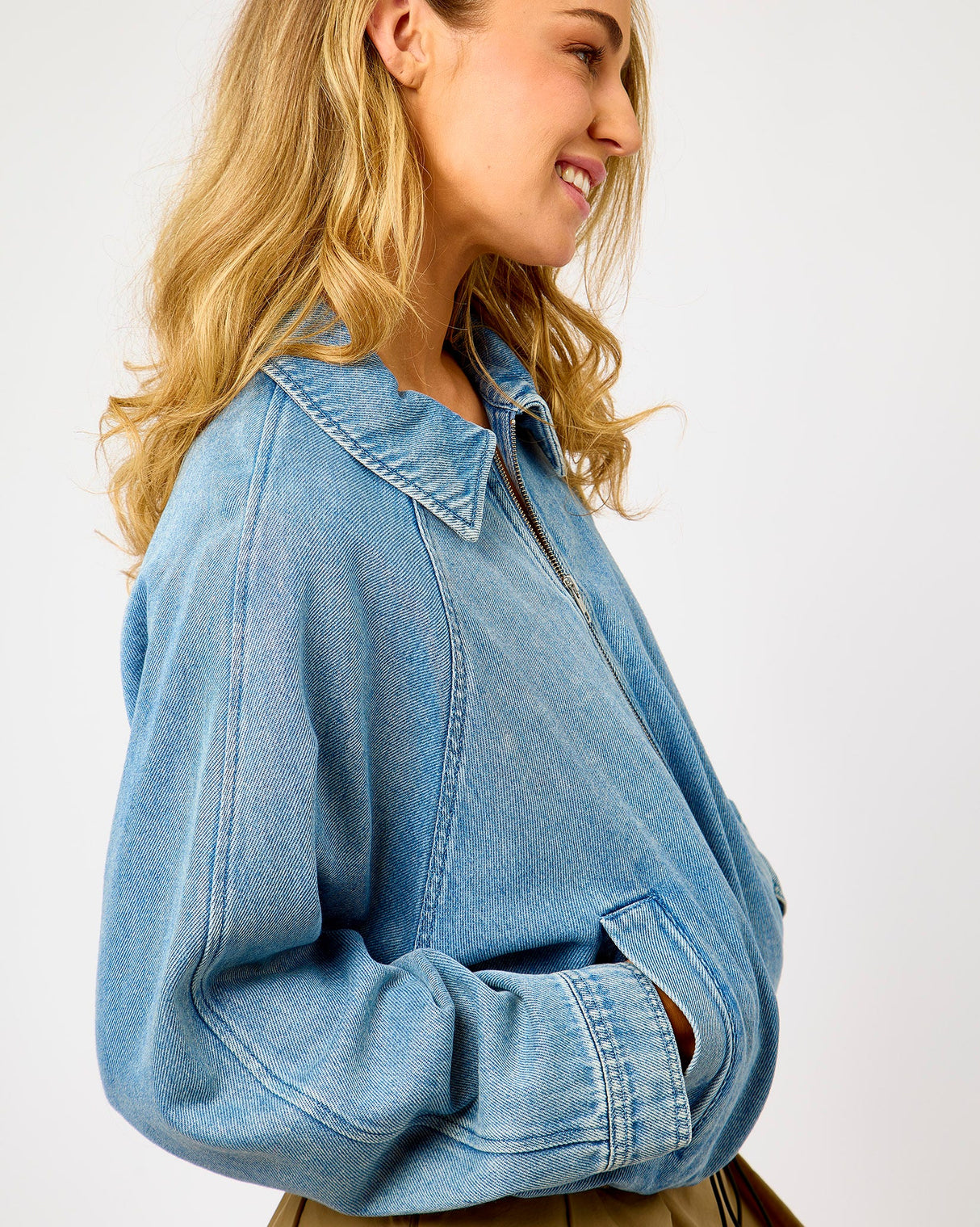 Blue Rio Denim Bomber Jacket