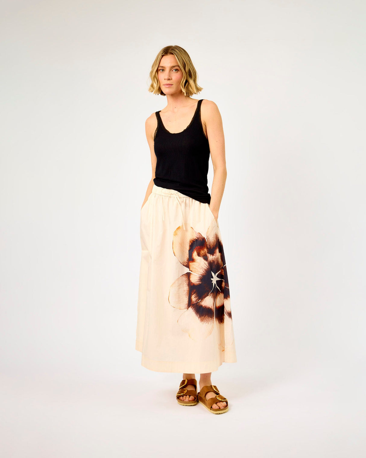 Eggnog-Adrienna-Cotton-Flower-Maxi-Skirt