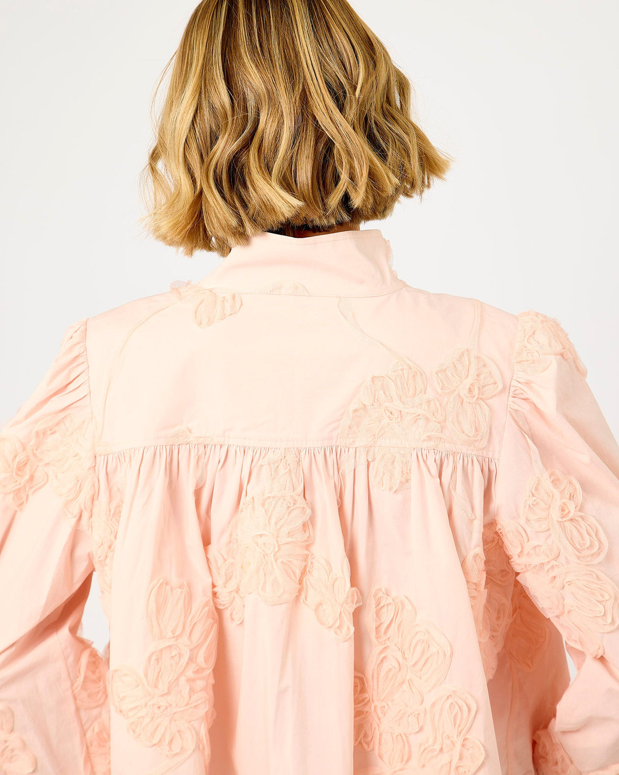 Crystal Pink Ashley Cotton Floral Appliqué Jacket