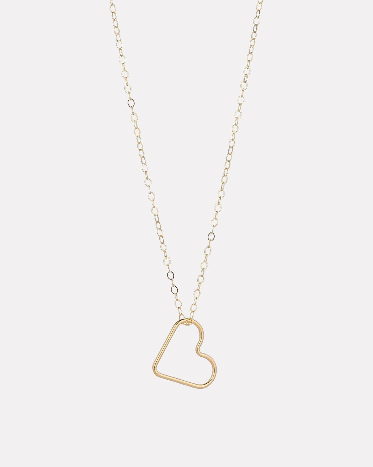 Open Heart Charm Gold Filled Pendant Necklace