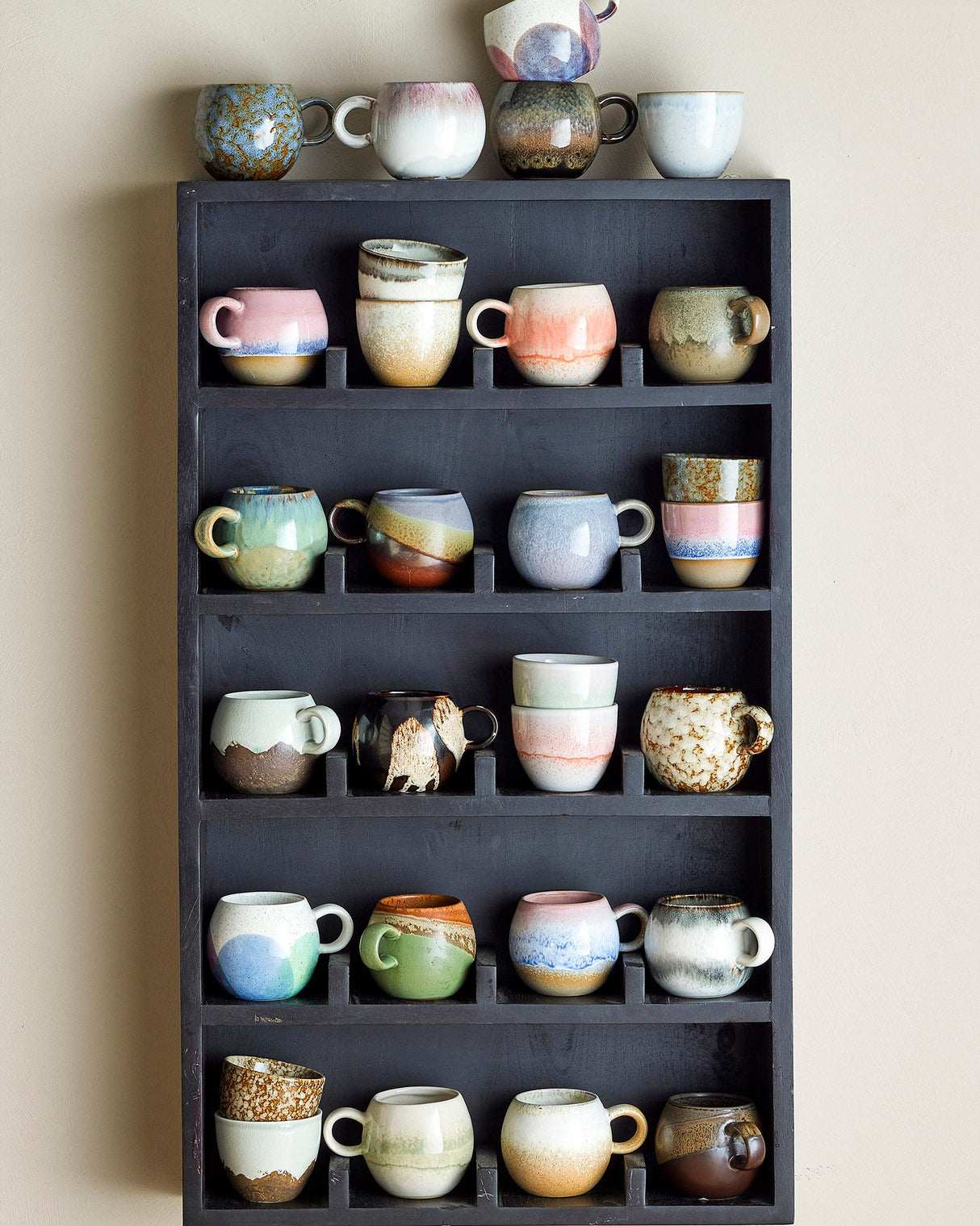 Brown Retro Paula Stoneware Handleless Cup