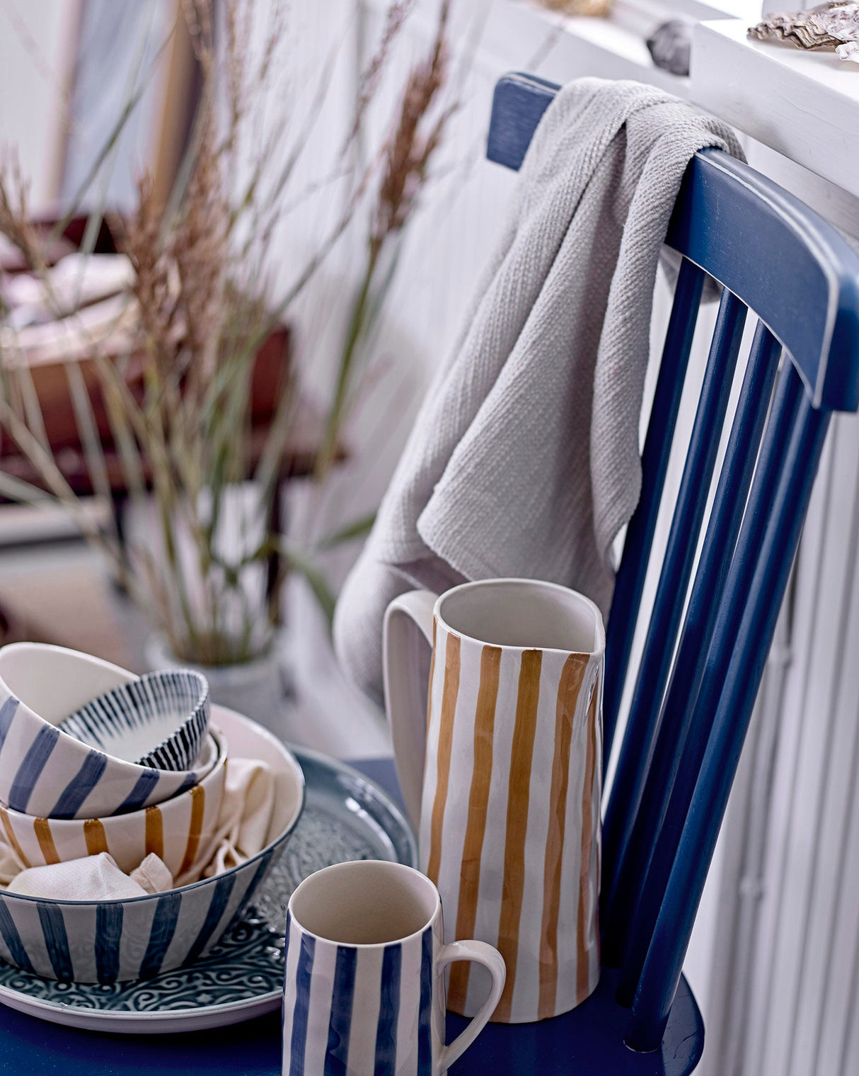Blue Begonia Stoneware Mug