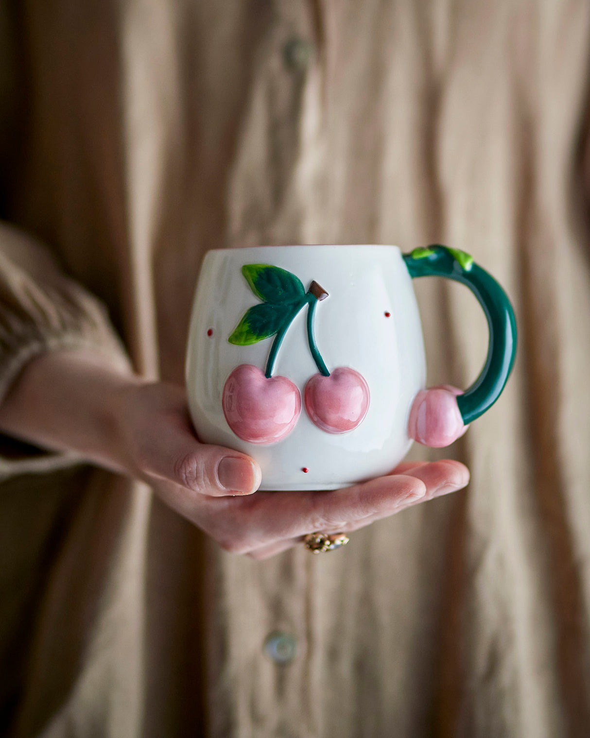 Rose Cherry Stoneware Mug