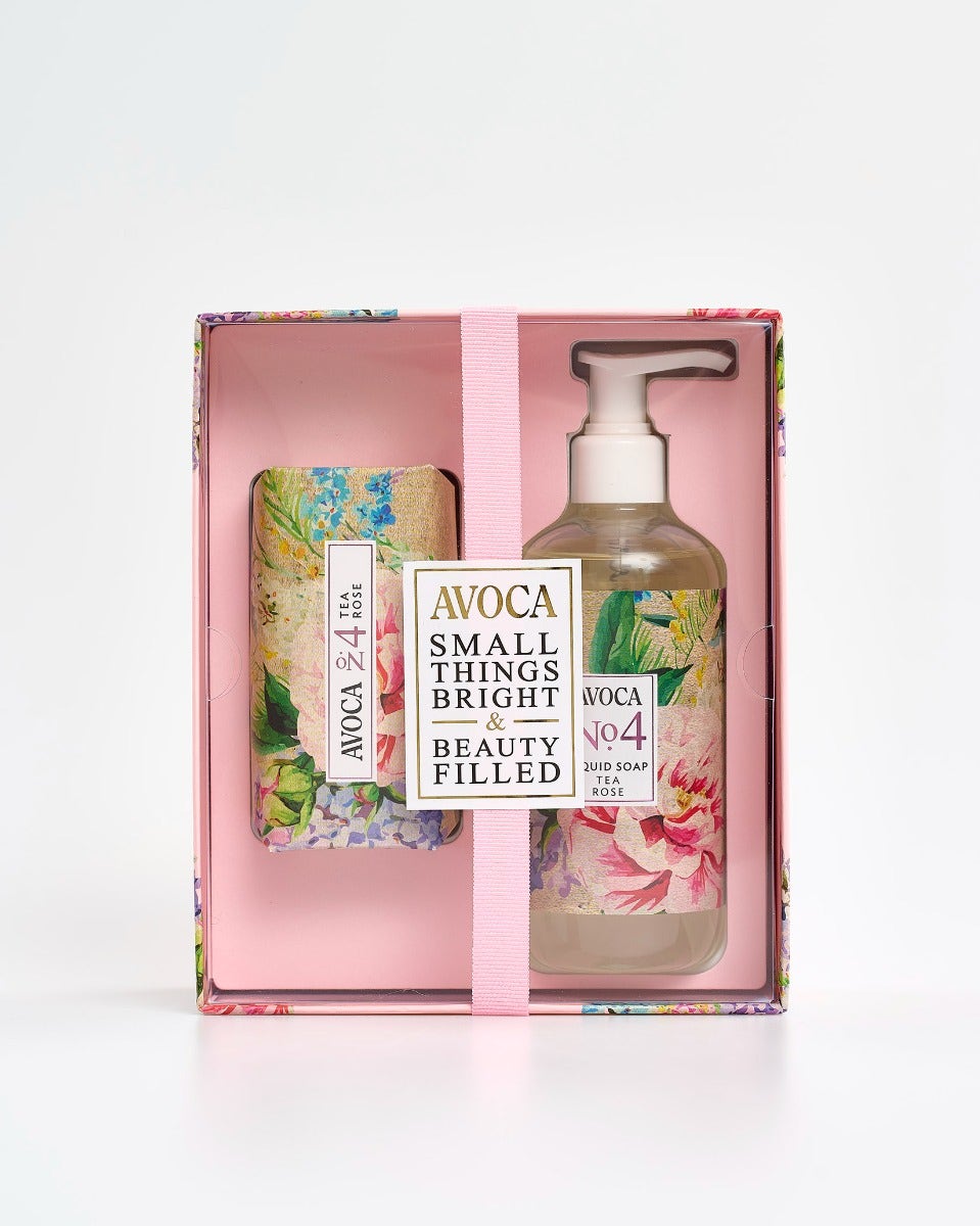 No. 4 Tea Rose Gift Set - Soap Bar & Liquid Soap