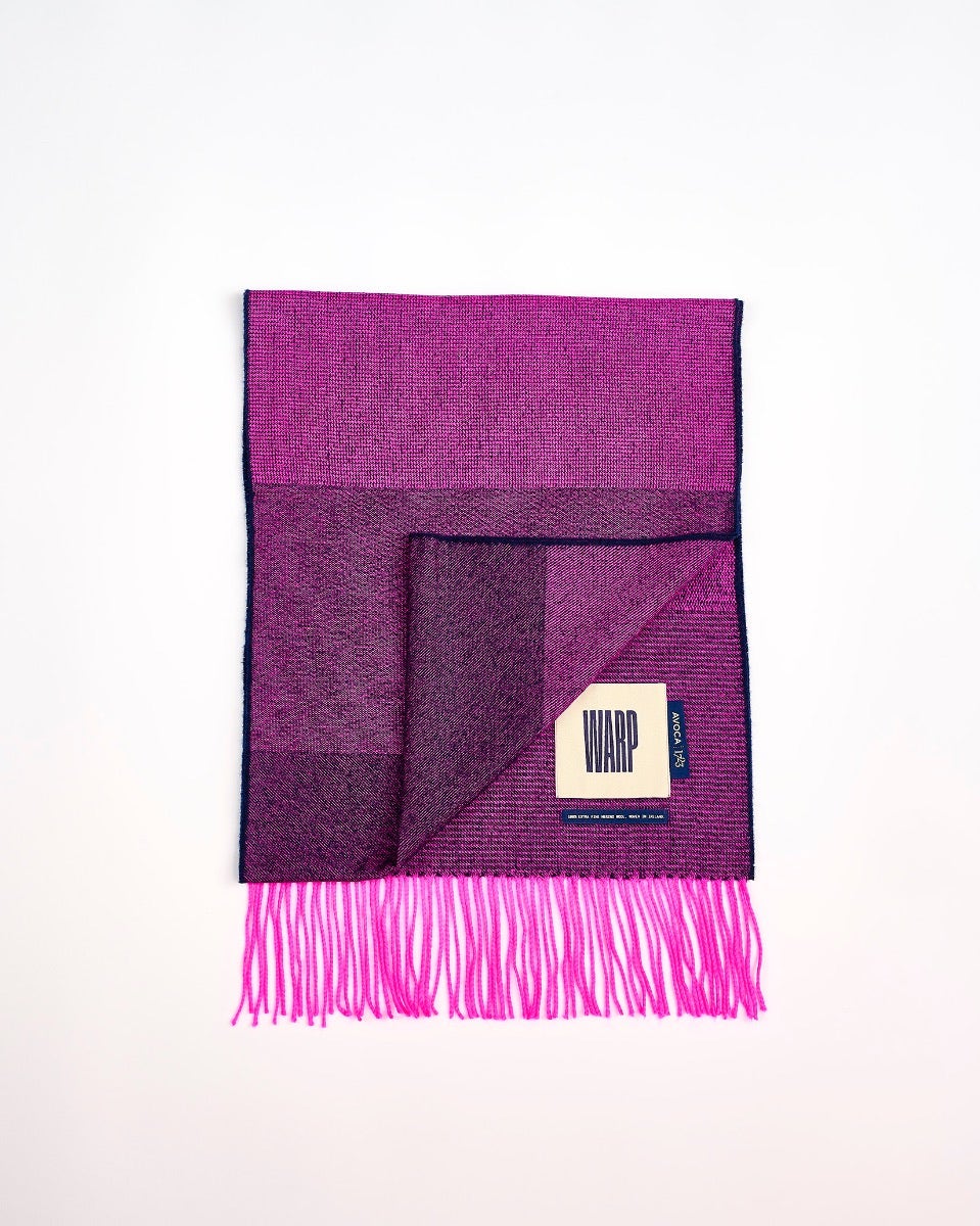 Neon Pink Nine Weaves Of Wicklow Wide Merino Scarf