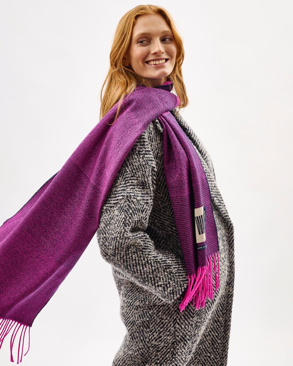 Neon-Pink-Nine-Weaves-of-Wicklow-Wide-Merino-Scarf