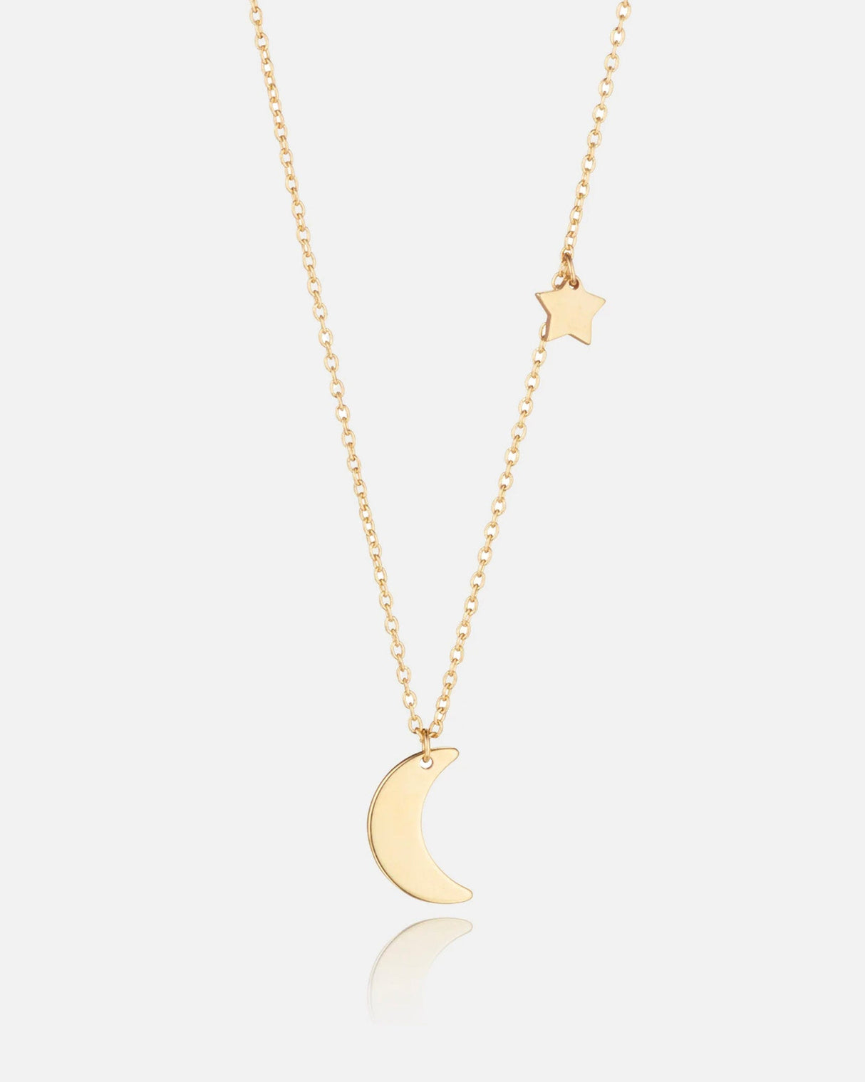 9kt-Gold-Moon-&-Star-Pendant-Necklace