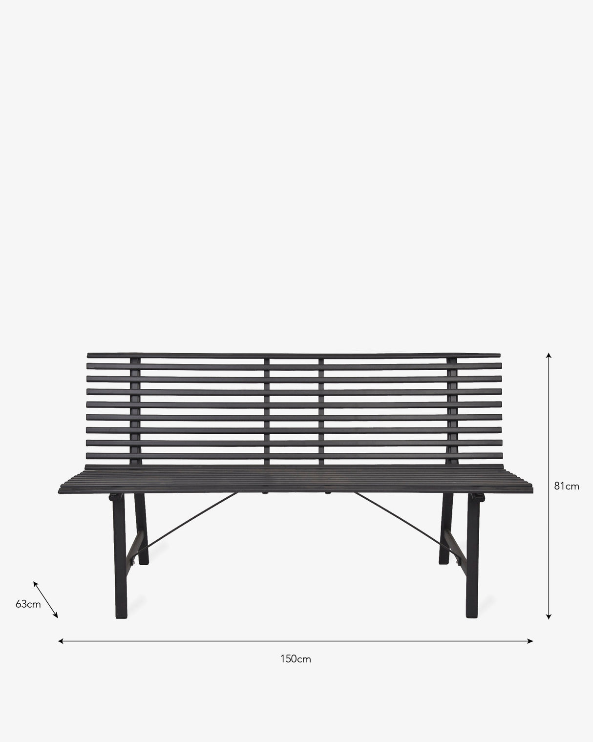 Carbon Richmond Powder Coated Steel Bench