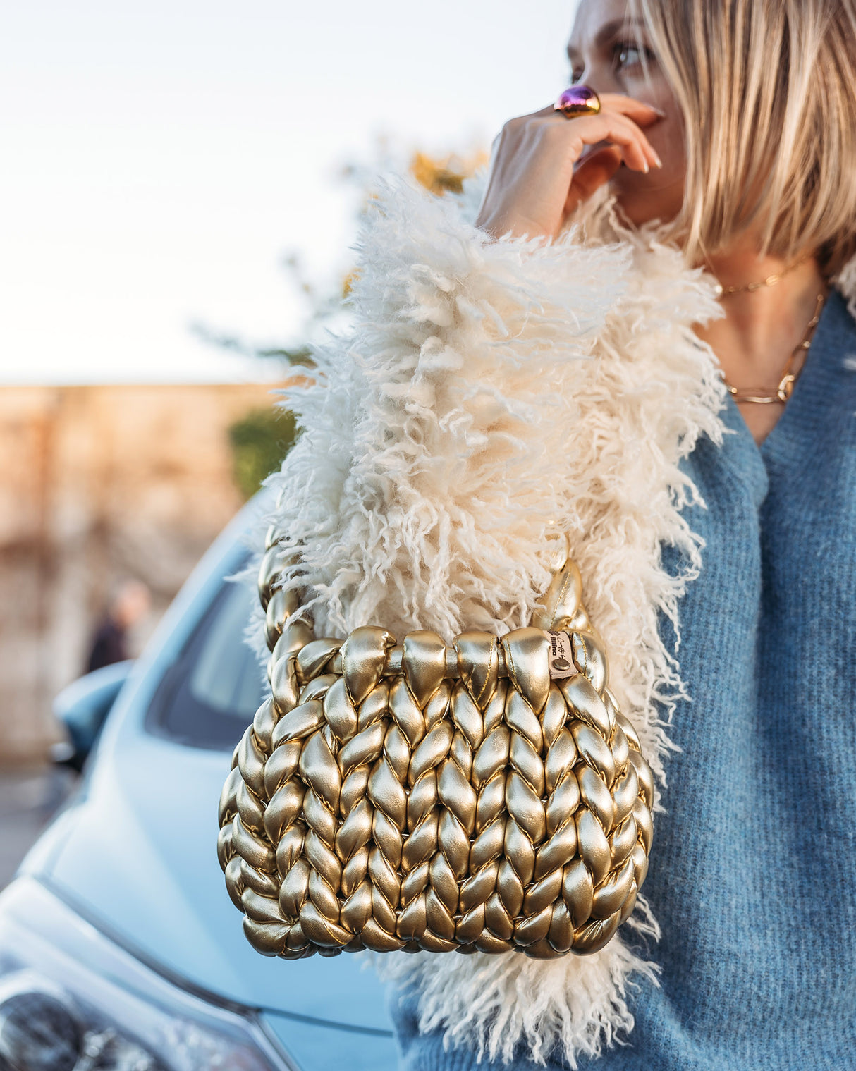 Gold Woven Candy Bag