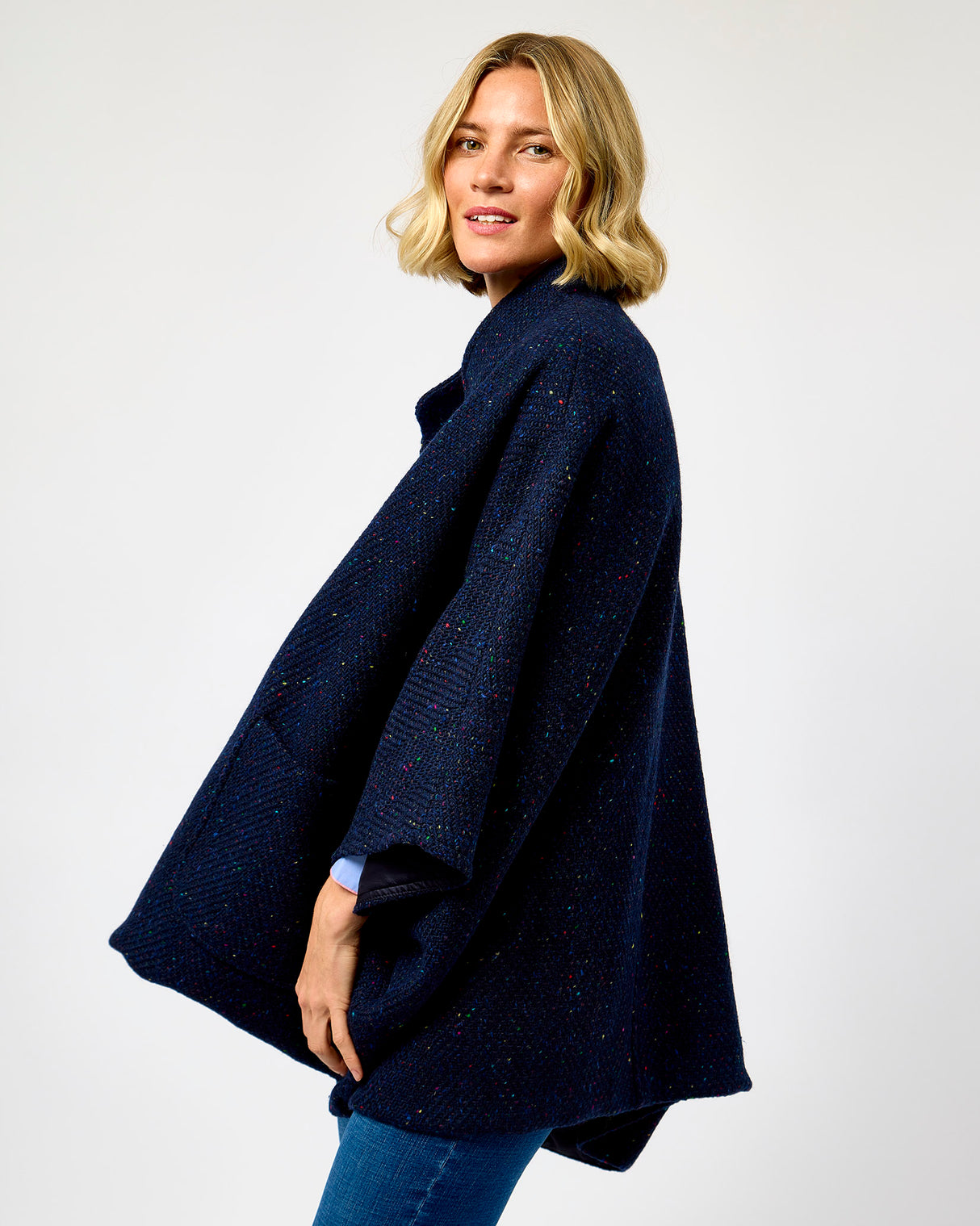 The Flock Dúghorm Donegal Wool Cape