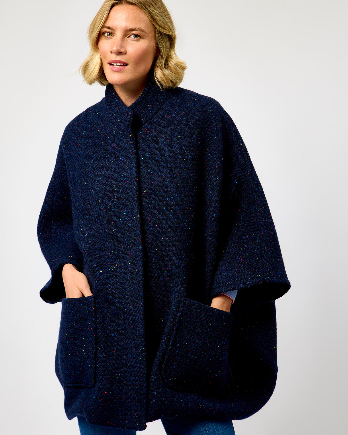 The Flock Dúghorm Donegal Wool Cape