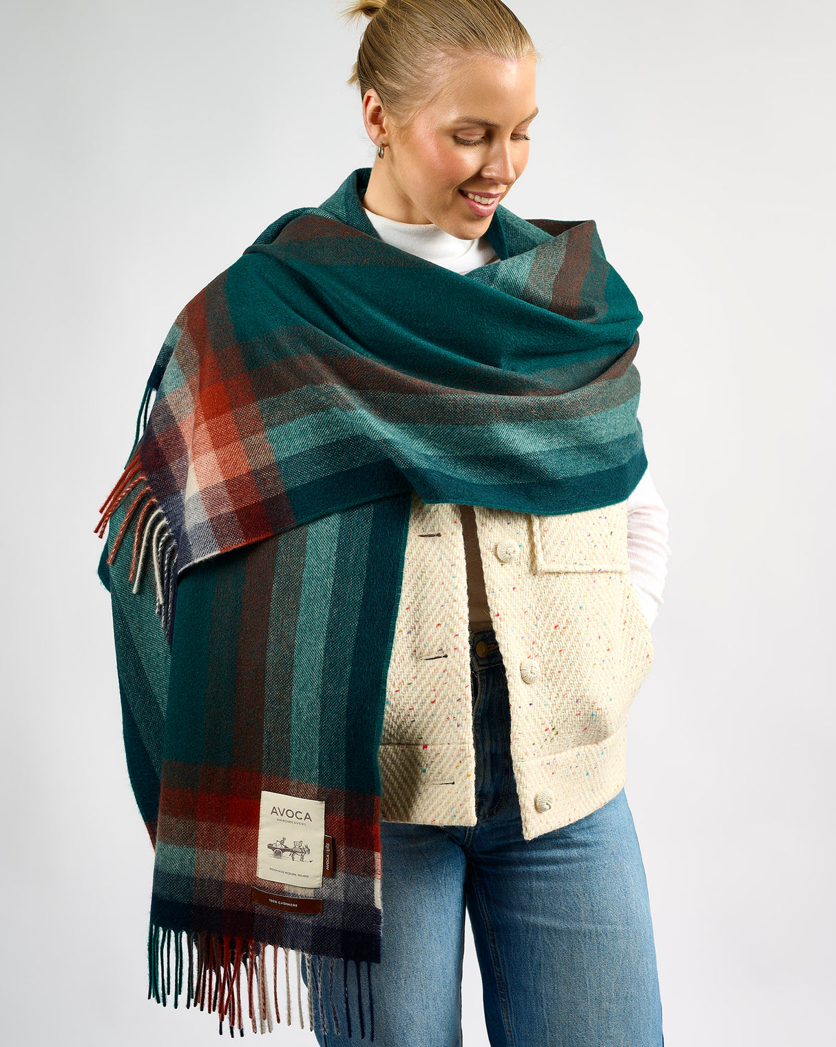 Racing Car Green Gradient 100% Cashmere Scarf