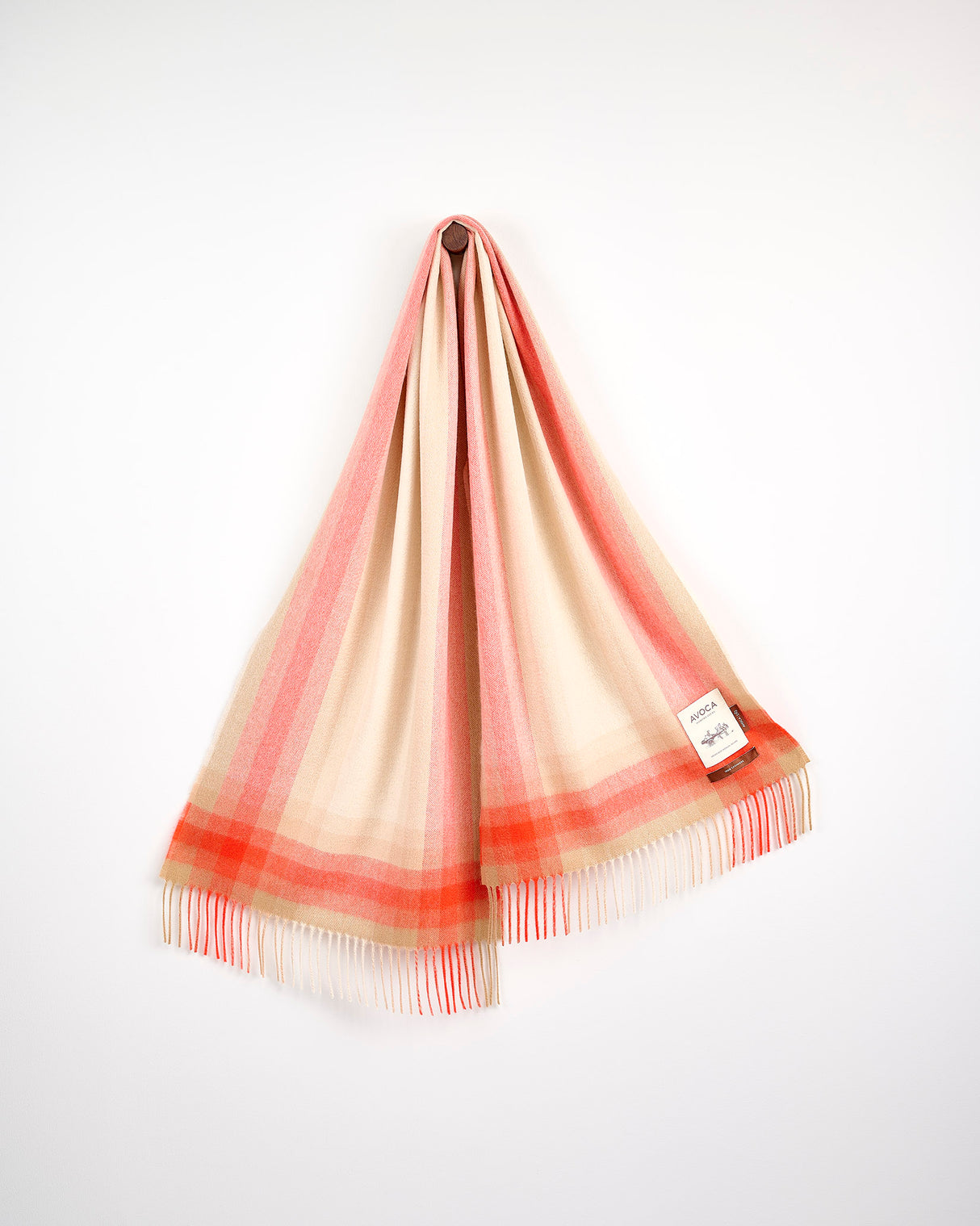 Orange & Beige Gradient 100% Cashmere Scarf