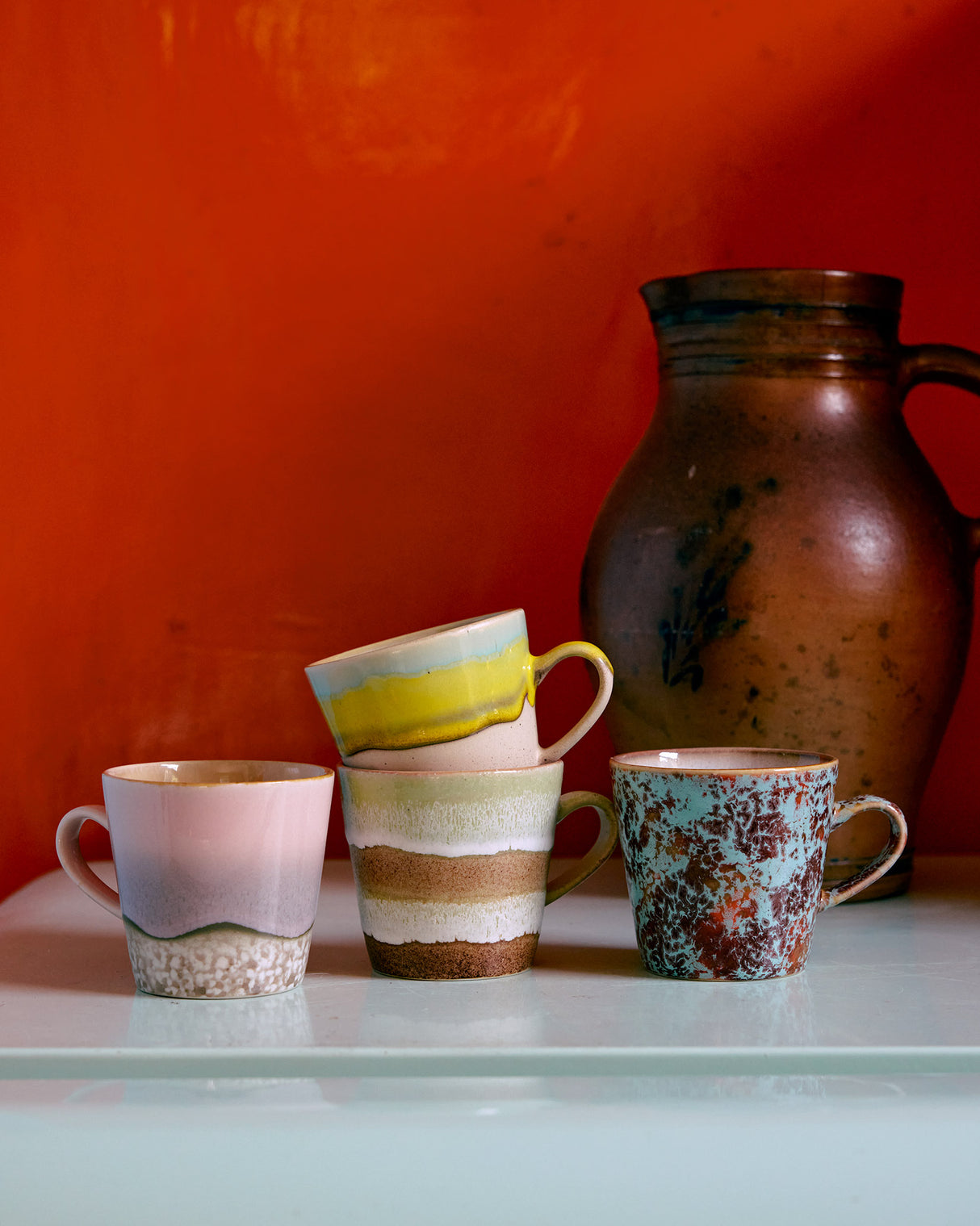 Rococo 70s Ceramics Americano Mugs - Set of 4