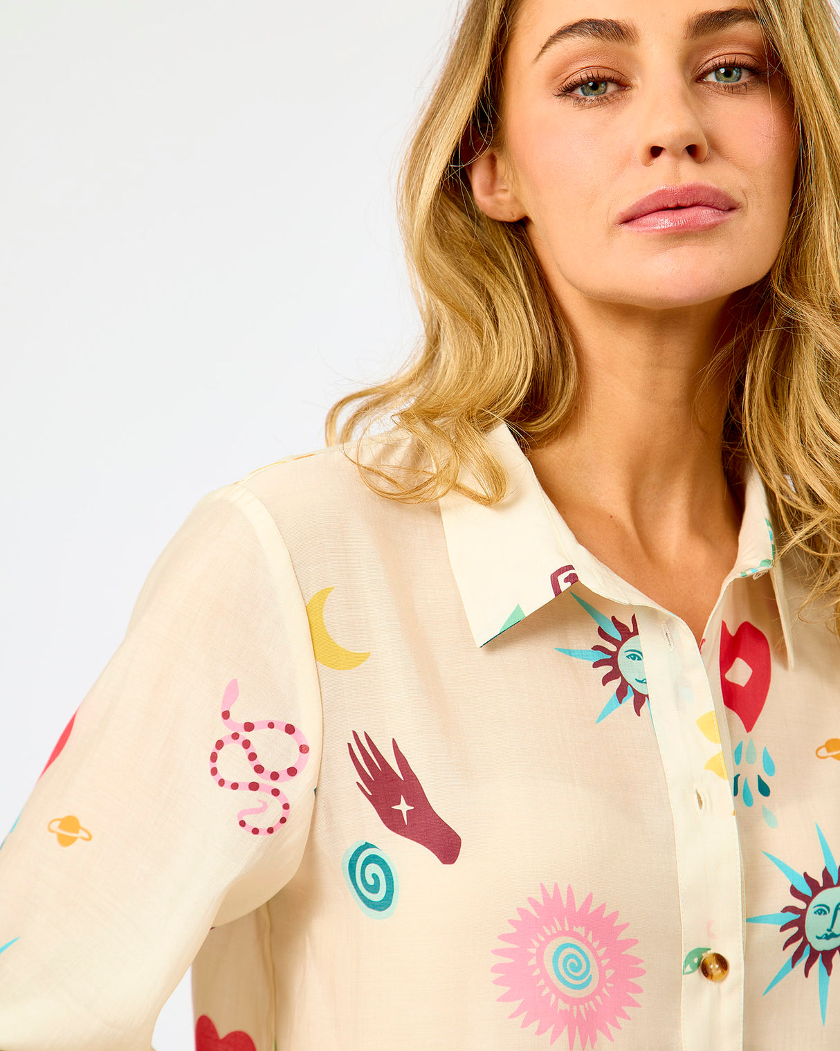 Cream Morocco Charms Print Marley Shirt