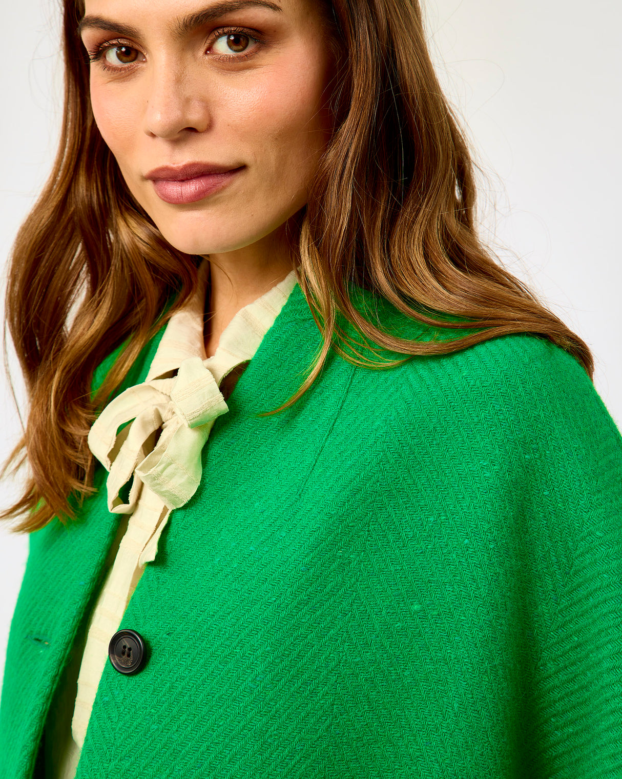 Oak Emerald on Emerald Donegal Wool Coat