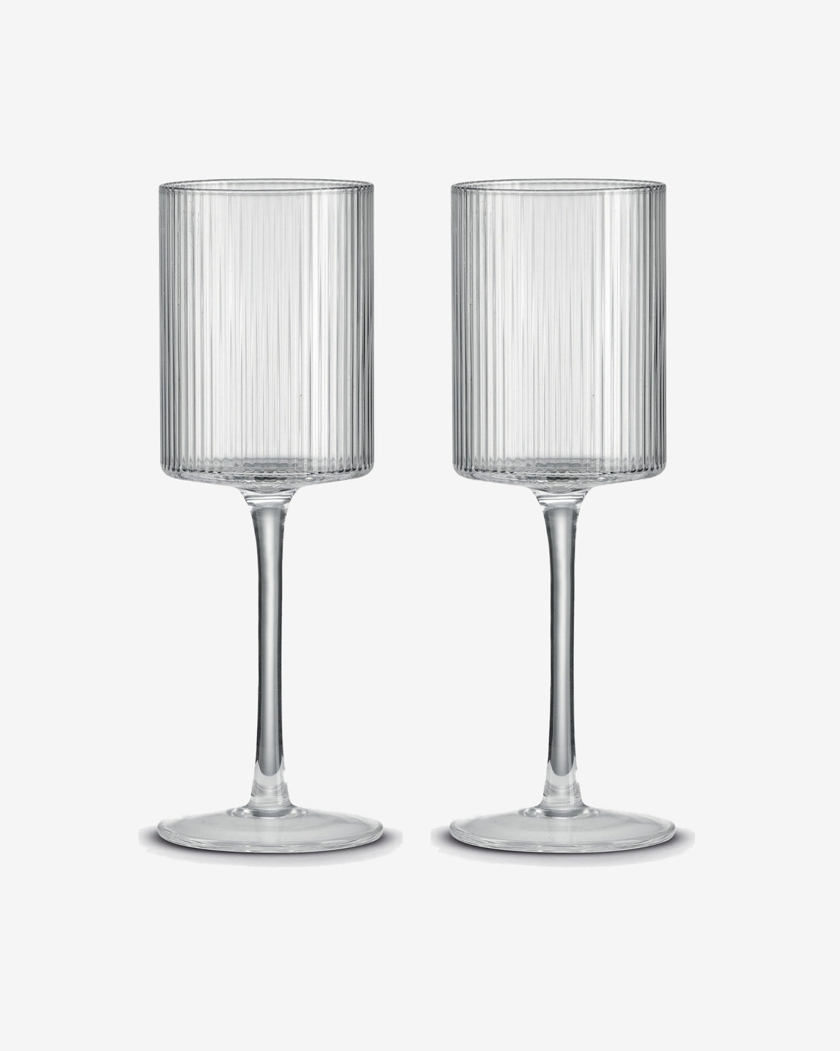 Clear Plissé Glass White Wine Glasses - Set of 2