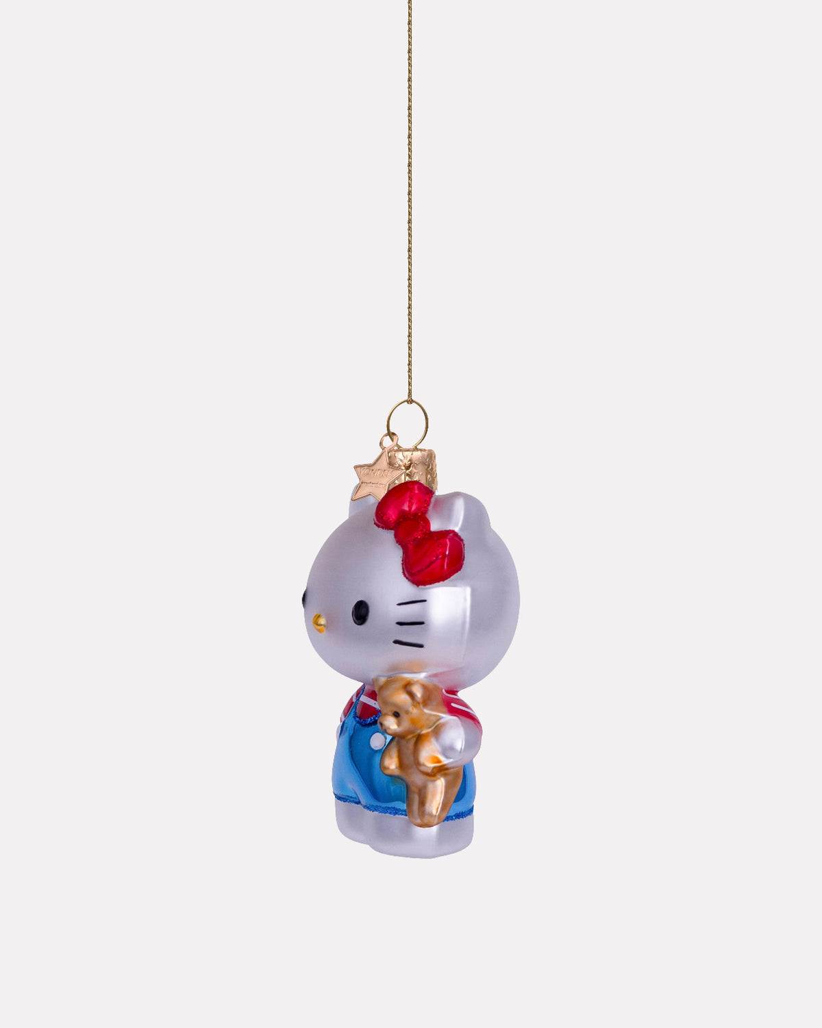 Hello Kitty in Blue with Bear Glass Tree Ornament