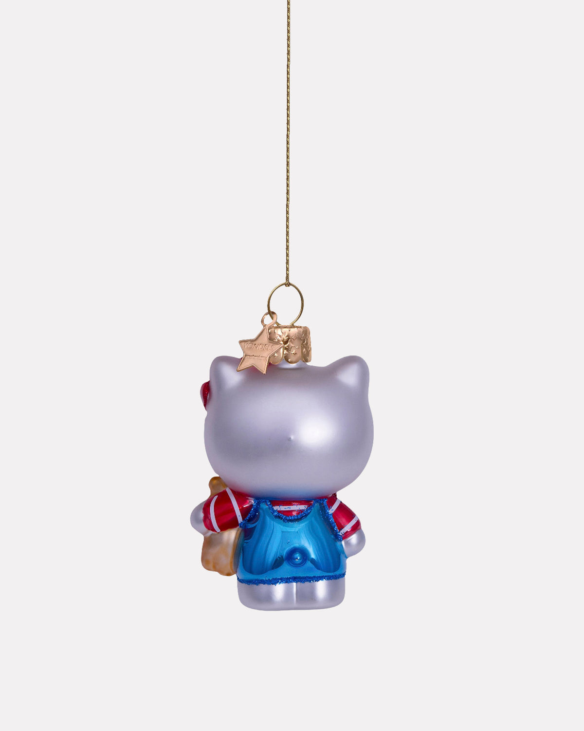 Hello Kitty in Blue with Bear Glass Tree Ornament