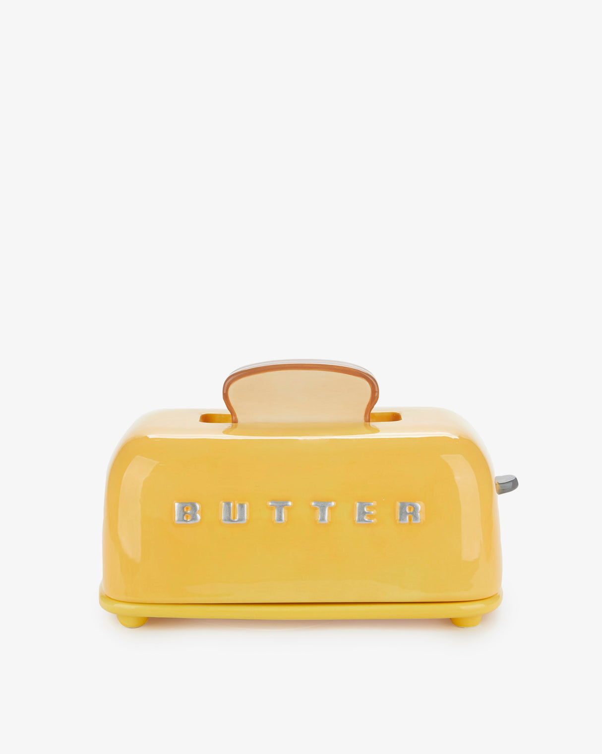 Toasty Yellow Ceramic Lidded Butter Tray
