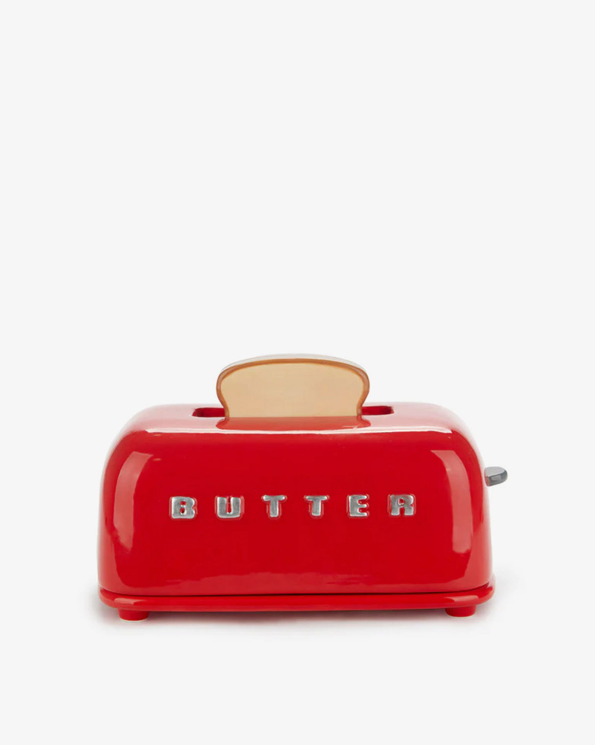 Toasty Red Ceramic Lidded Butter Tray