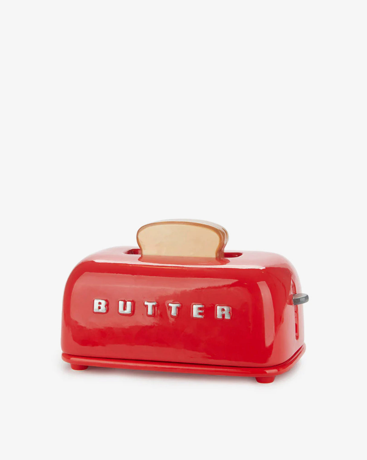 Toasty Red Ceramic Lidded Butter Tray