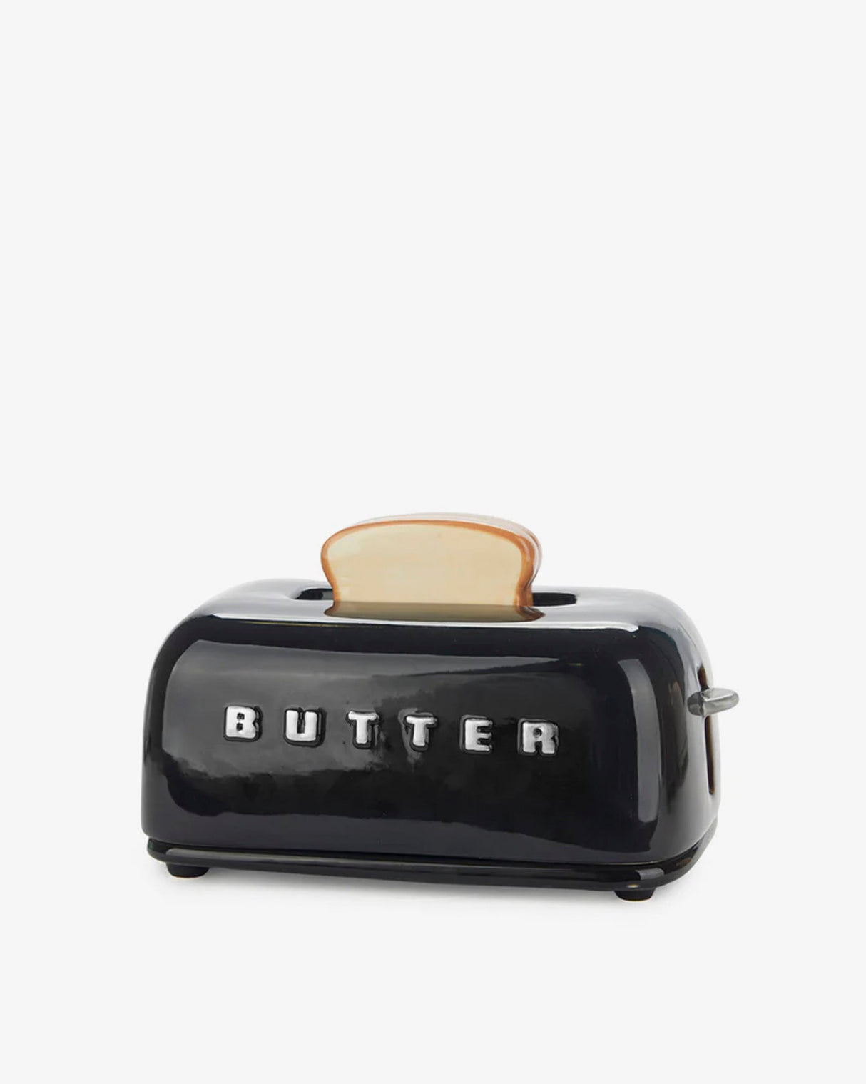 Toasty Black Ceramic Lidded Butter Tray