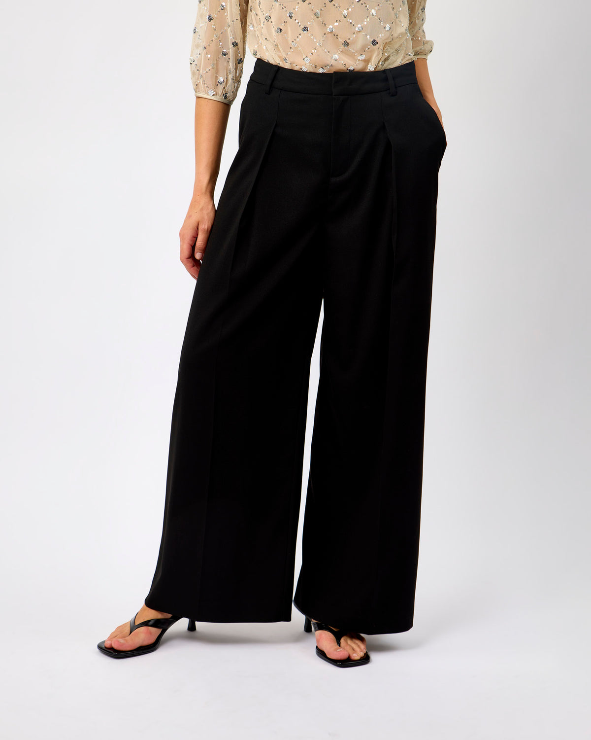 Black Danaya High Waist Trousers
