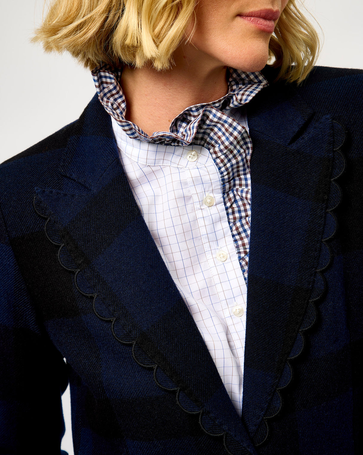 Vichy Marino Navy & Black Check Hilary Blazer