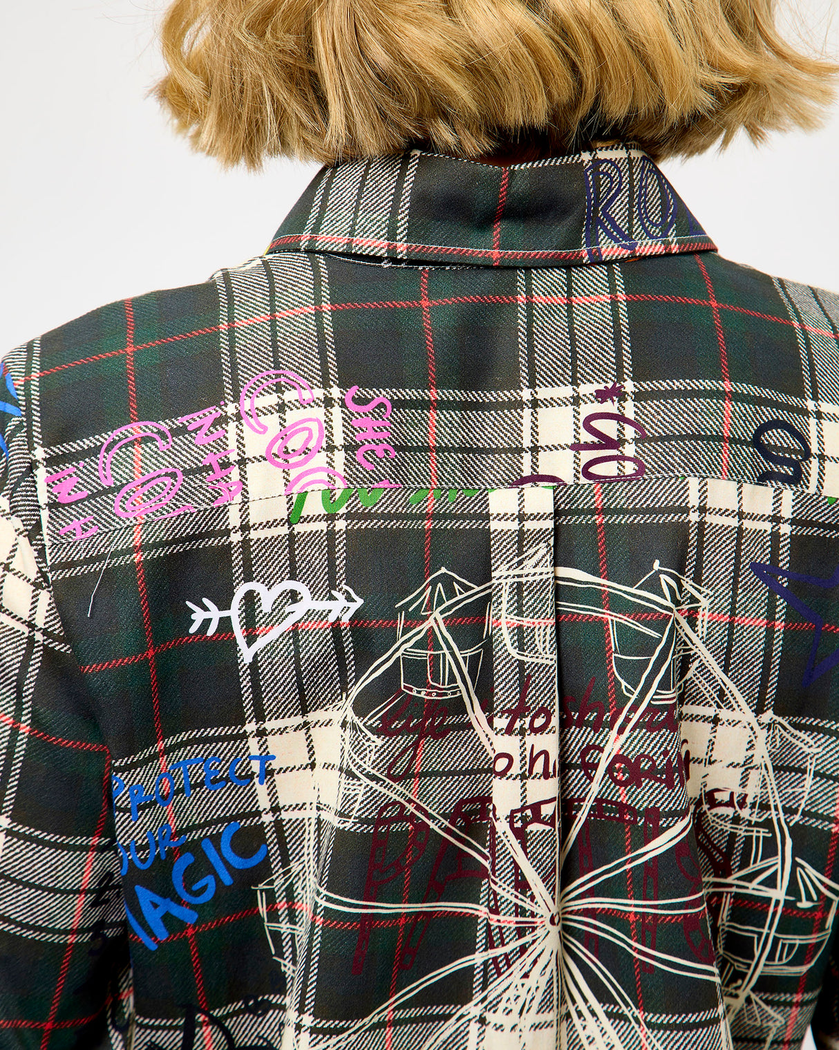 Tartan Green Grafitti Volantes Shirt