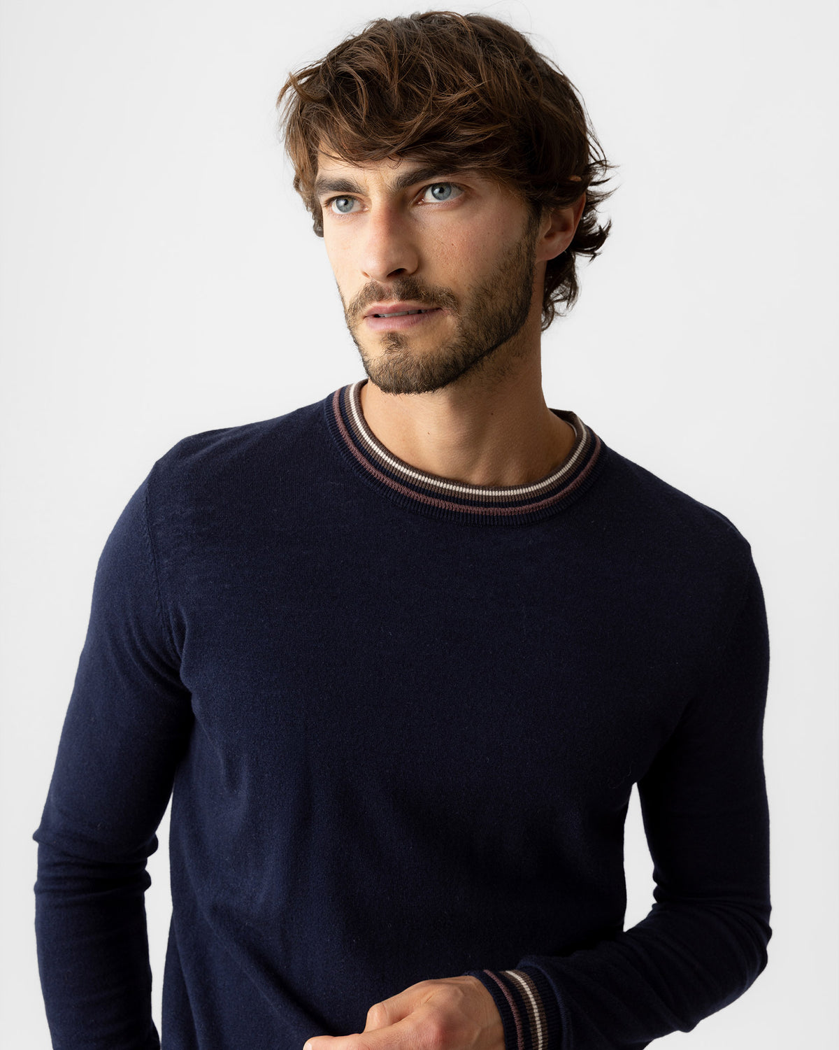 Navy Adam Crew Neck Knit Jumper