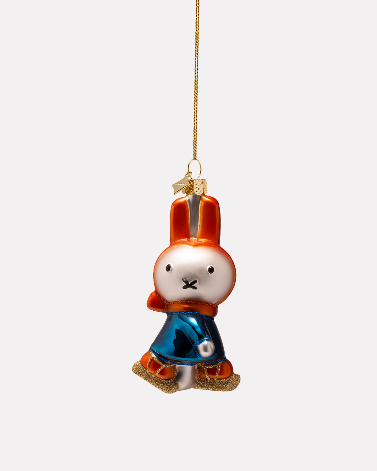 Miffy on Ice Skates Glass Tree Ornament