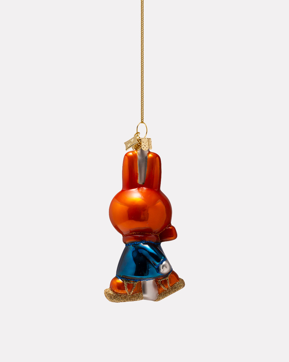 Miffy on Ice Skates Glass Tree Ornament