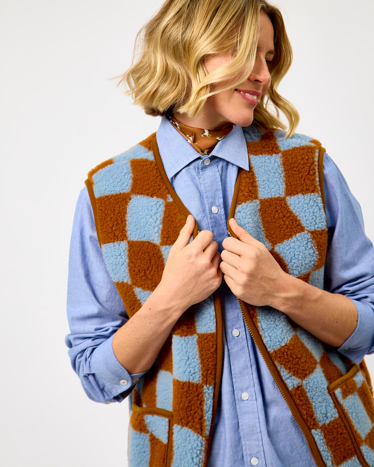Pattern Flower Textured Sheep Wool Peptiko Vest