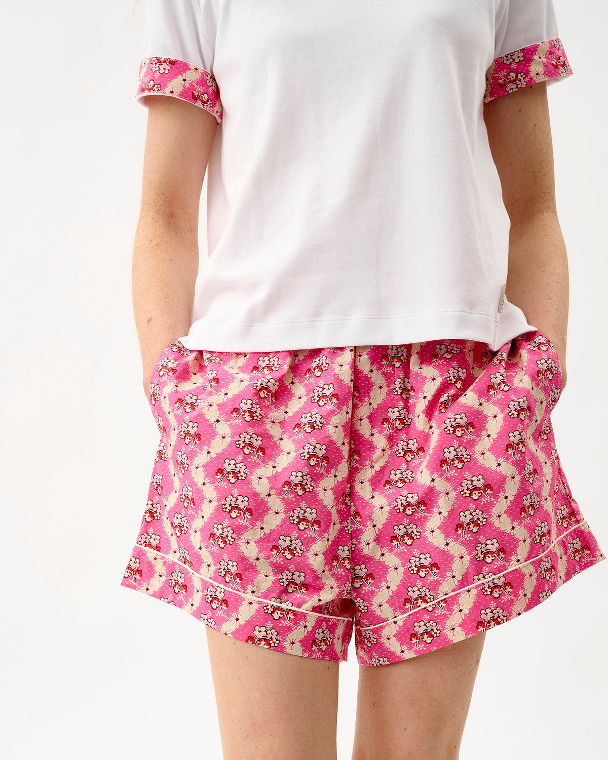 Pink Wave Cotton Shorts