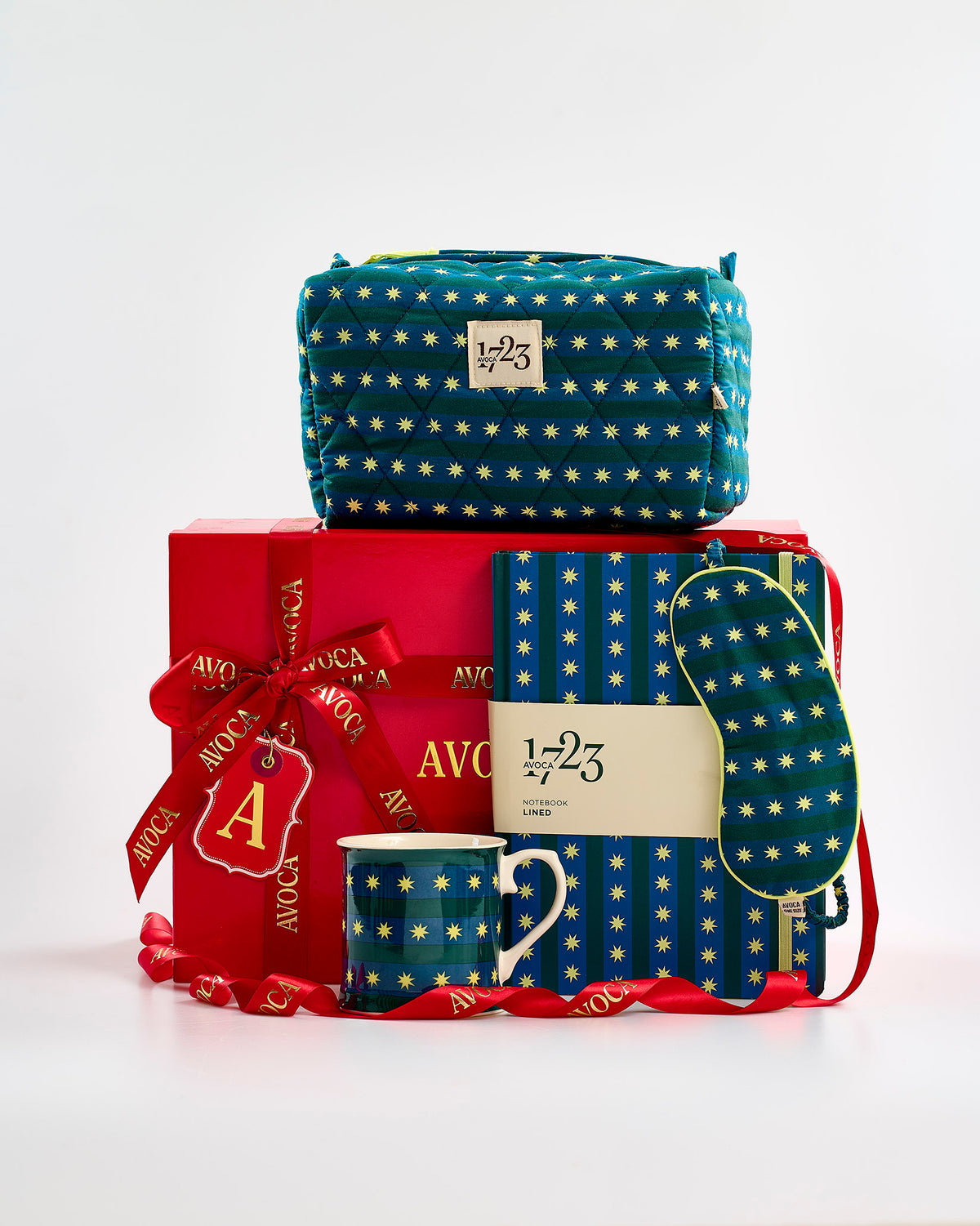 Stars Align Hamper in Teal Stripes & Stars