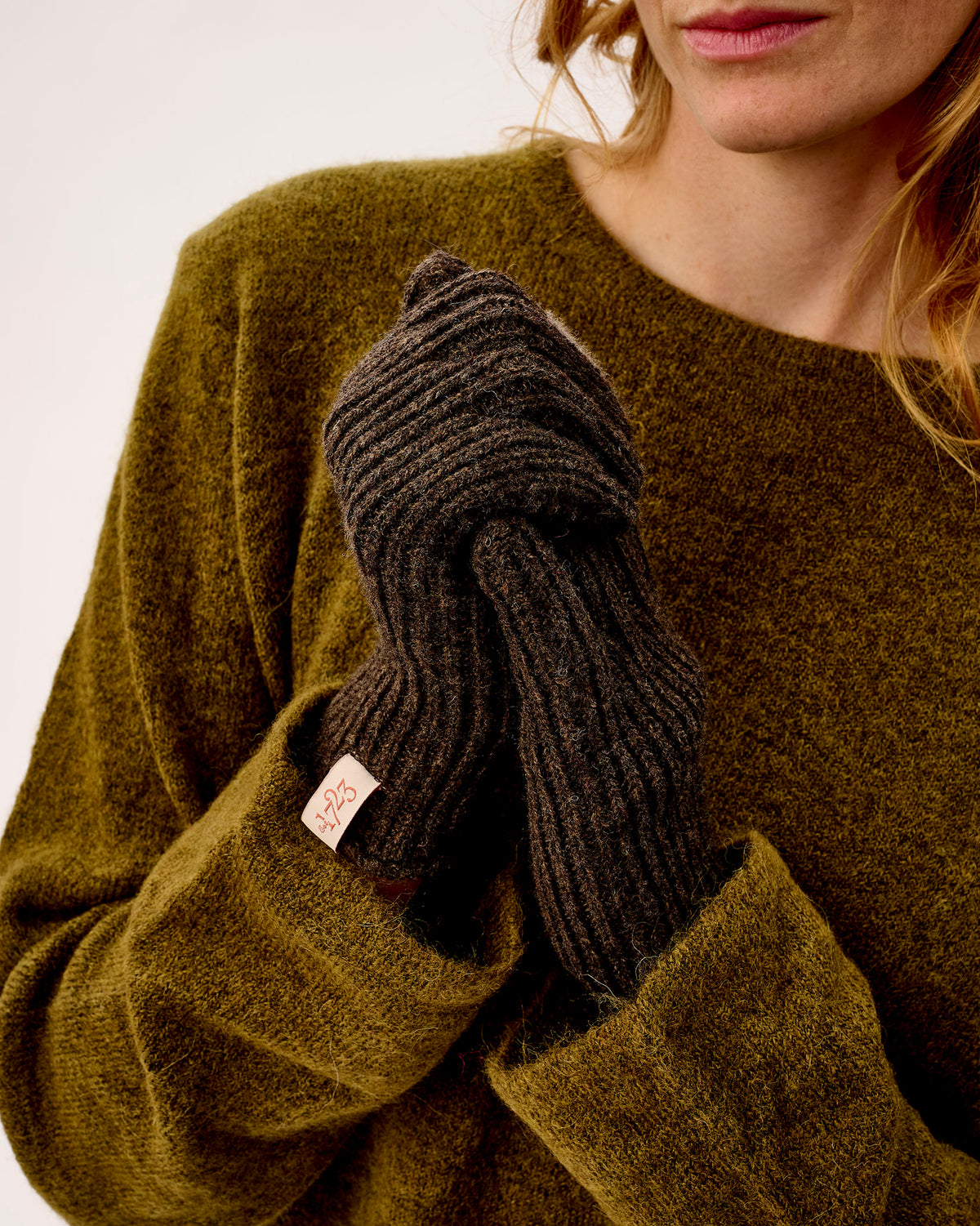 Cocoa & Vole Lambswool Ribbed Gloves