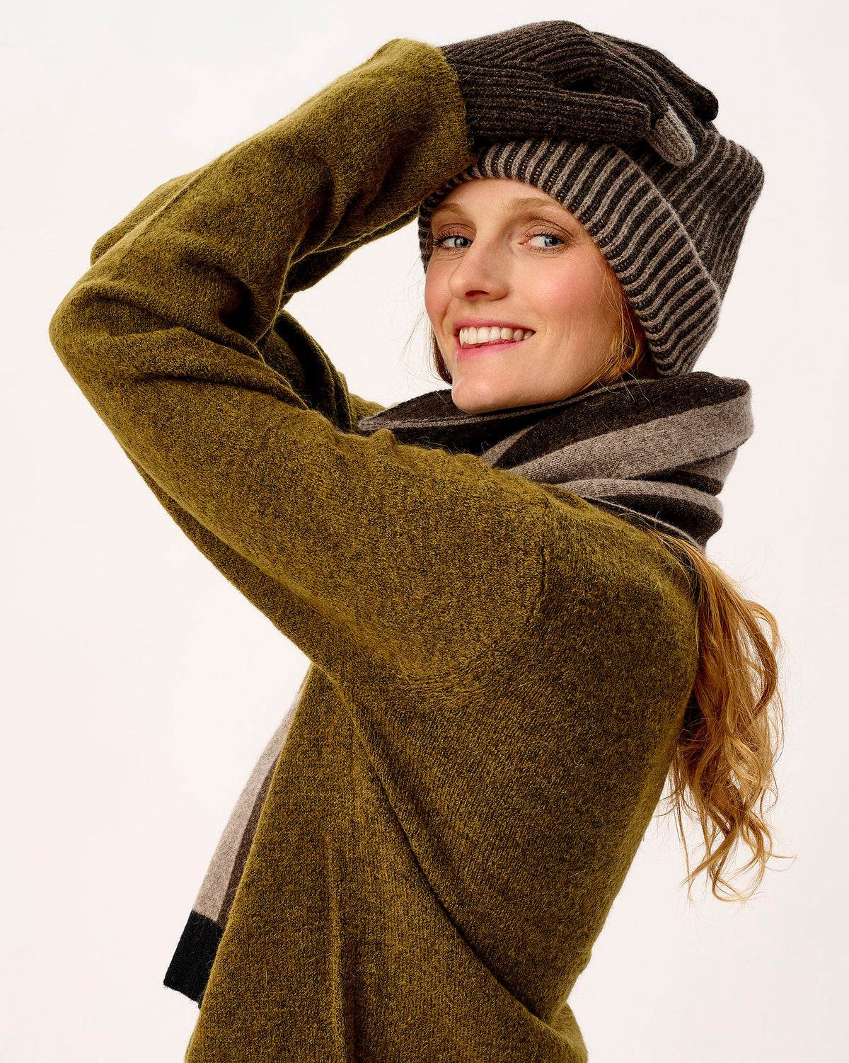 Cocoa & Vole Plaited Effect Lambswool Hat