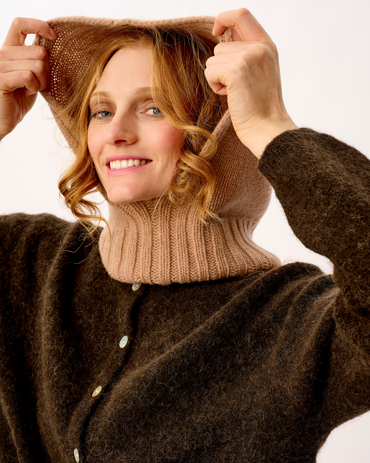 Camel Lambswool Hood