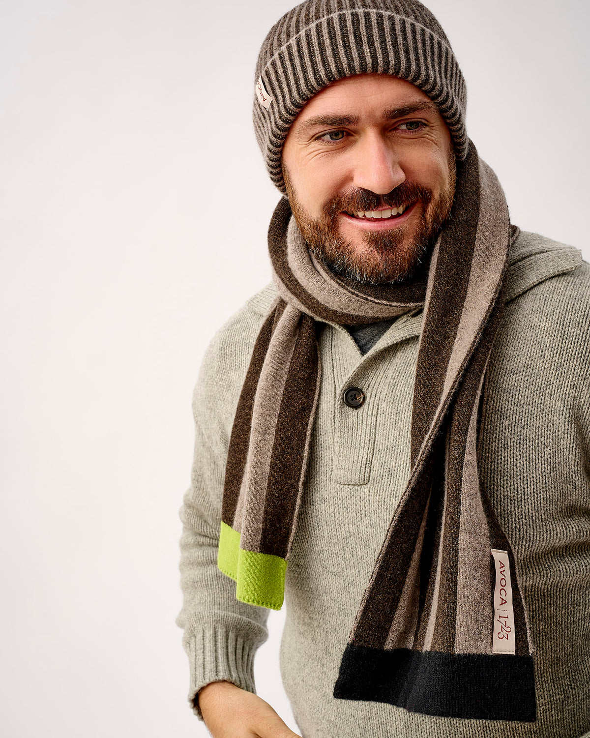Cocoa & Vole Stripe Tubular Lambswool Scarf